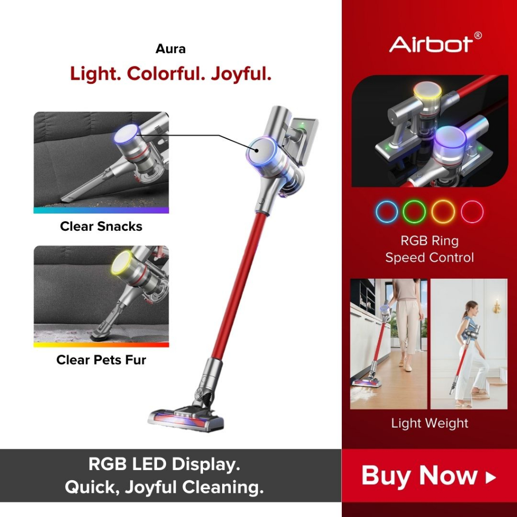 Airbot Supersonics Aura 19000Pa, Smart Cordless Handheld Stick Portable Wireless Car HEPA Vacuum