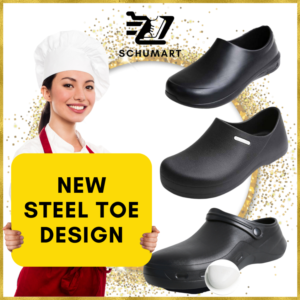 [BY SCHUMART] EU36-EU49 Chef Work Shoes/ Kitchen Clogs /Kitchen Shoes /Anti Slip /Water Proof for F&B, Hospital, Hotel