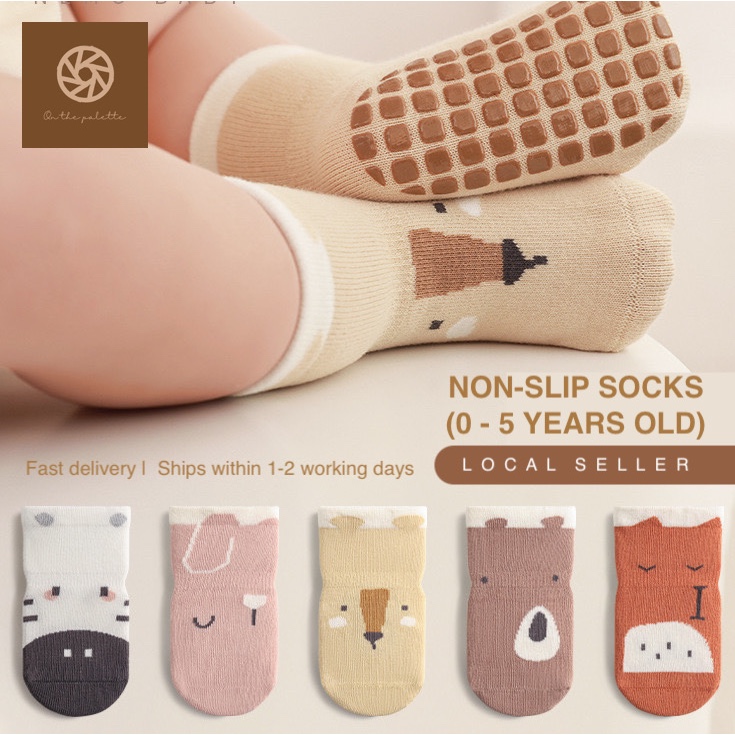 ?? (SG SELLER) Baby socks toddler children infant girl boys cute animal non-slip cotton kids socks birthday goodies bag