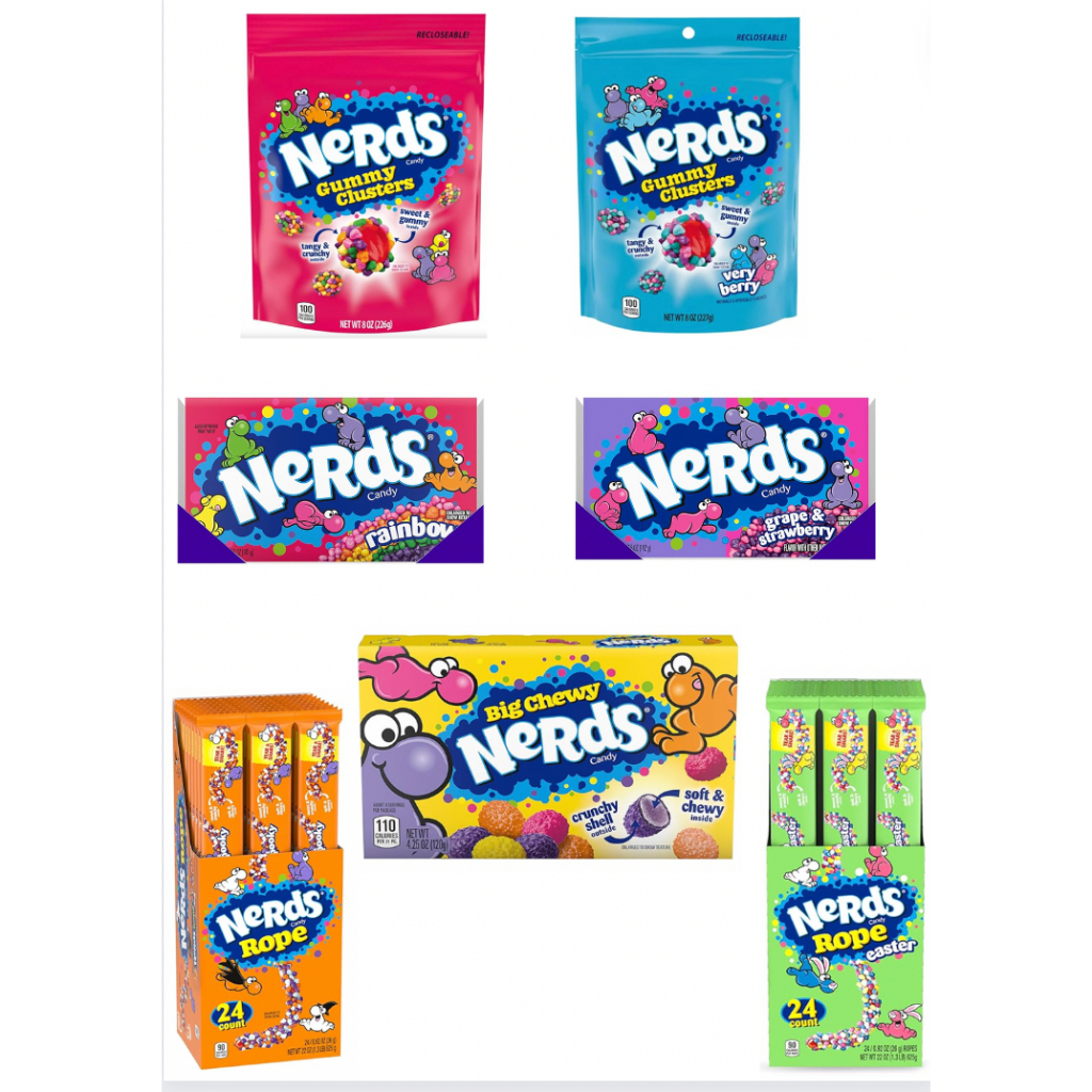 [NEW] US NERDS Gummy Clusters, Ropes, Big Chewy, Ropes and Candy